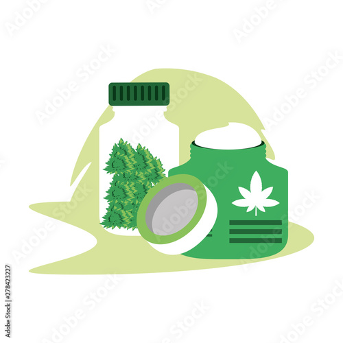 cannabis bottle product with pomade