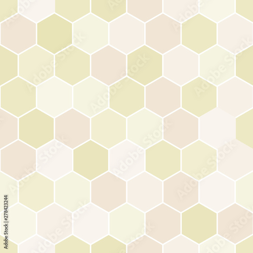 Vector Gold Beige Hexagon Hive Seamless Repeat Background Pattern