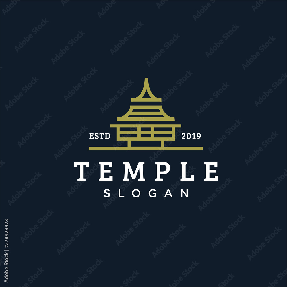 temple vector logo modern illustration graphic quality 