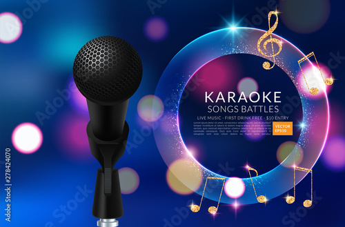 Karaoke party invitation flyer template