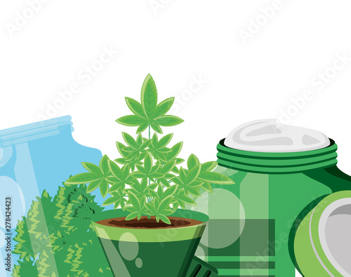 cannabis bottle product with pomade