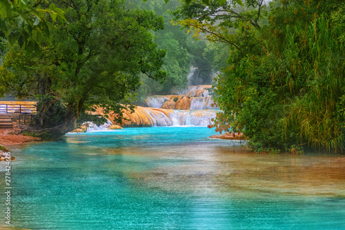 Cascadas de Agua Azul waterfalls. Agua Azul. Yucatan. Mexico