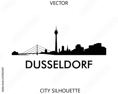 Dusseldorf skyline silhouette vector of famous places #278425067