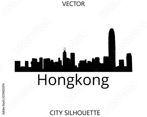  Hong Kong skyline silhouette vector of famous places