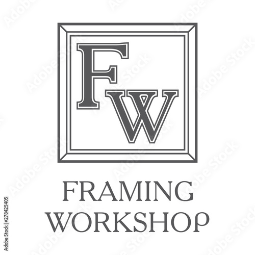 logo on the theme of framing workshop, frame