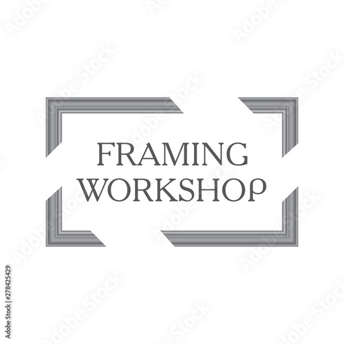 logo on the theme of framing workshop, frame