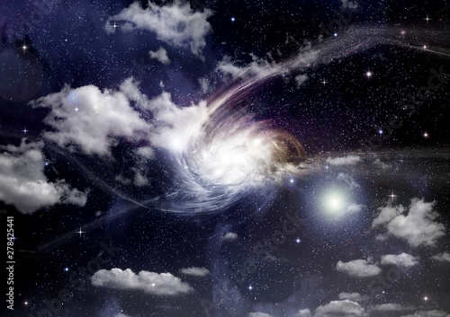 galaxy in a free space. 3D rendering