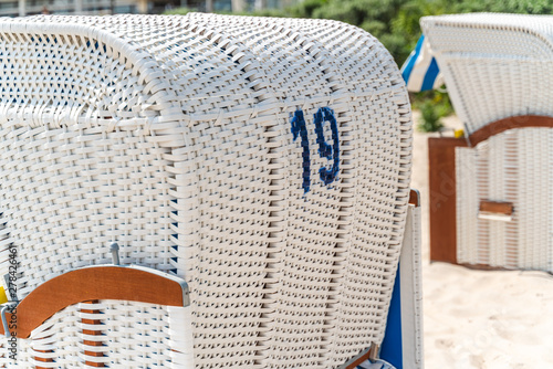  Beach chair on sand beach, 19