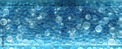 3d rendered background made of soft glowing blue spheres bubbles. metaphor of bio technology clean pure soft. photo