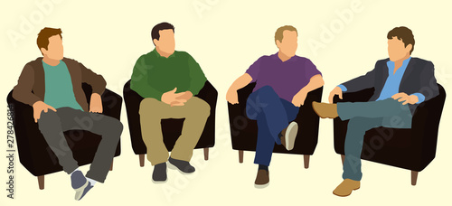 Men Socializing in Group Therapy