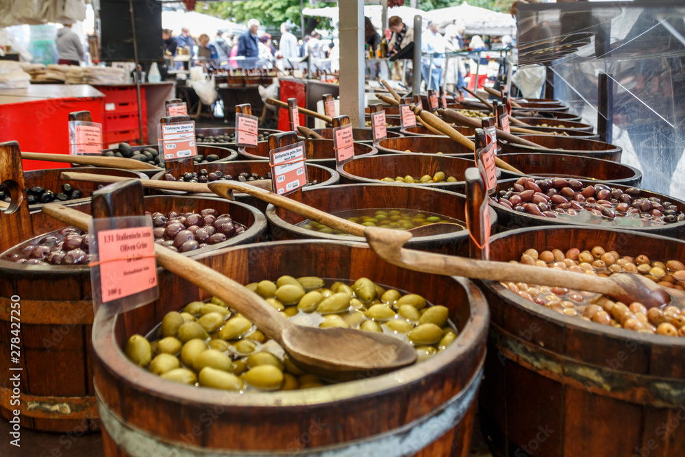 Obraz premium Viktualienmarkt in Munich, Germany, 2015