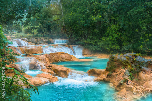 Cascadas de Agua Azul waterfalls. Agua Azul. Yucatan. Mexico