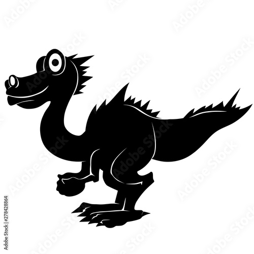 Black silhouette of a dinosaur on a white background.