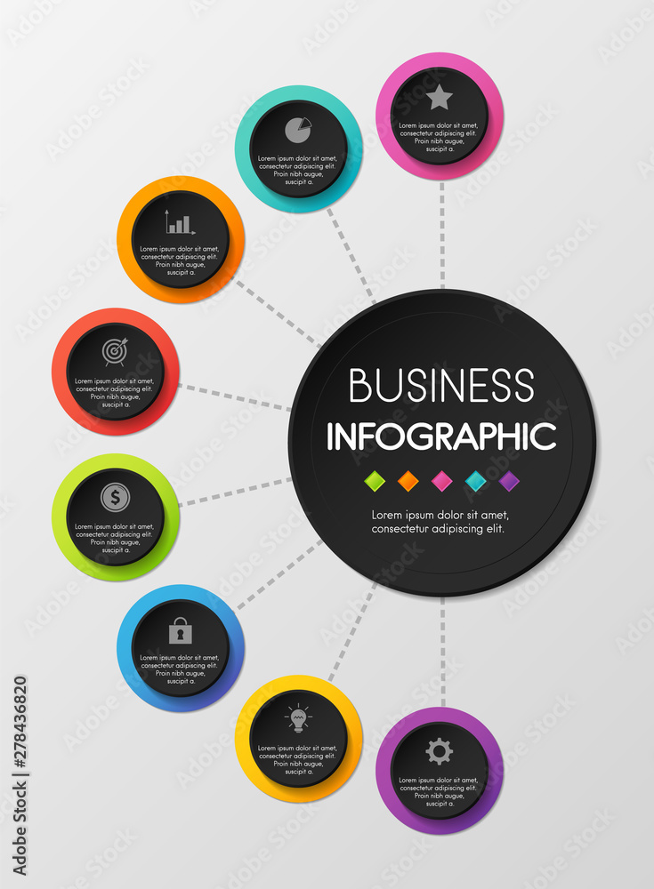 Business infographic template with 8 steps. Vector Business infographic template with 8 steps. Vector
