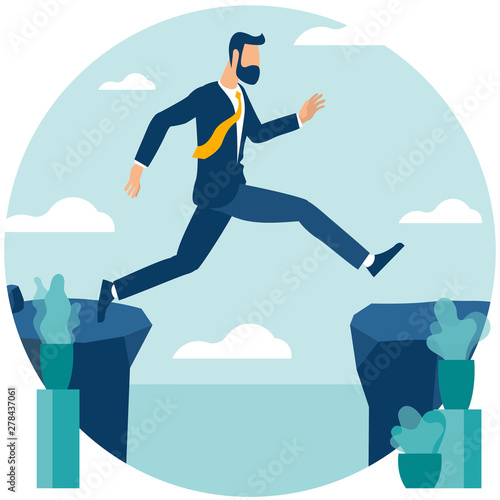 jumping  over the ravine