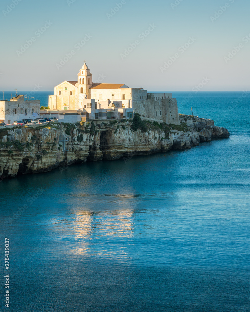 The beautiful Vieste in the late afternoon. Gargano, Puglia (Apulia), southern Italy.