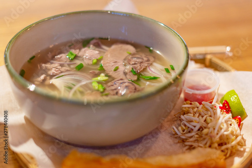 Traditional vietnamese soup Pho Bo