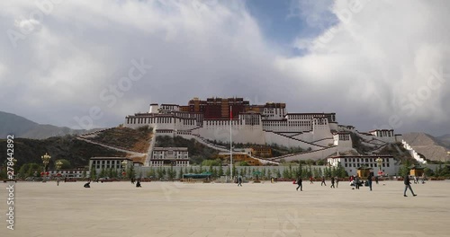 A view of the Potala Palace in Lhasa, Tibet - an important spiritual destination for Tibetan Buddhist monks and the former residence of the Dalai Lama. 