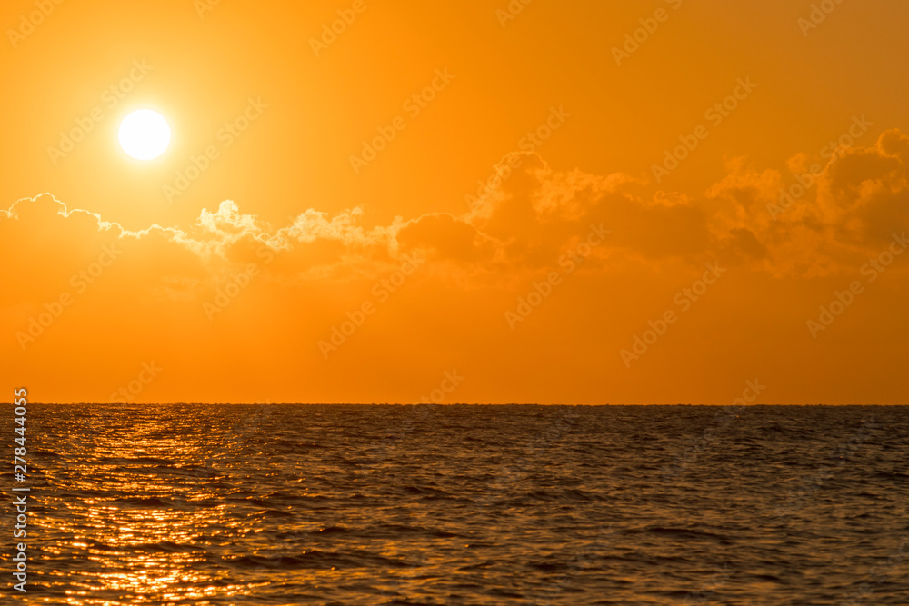 Colorful dawn over the sea, Sunset. Beautiful magic sunset over the sea. Beautiful sunset over the ocean. Sunset over water surface