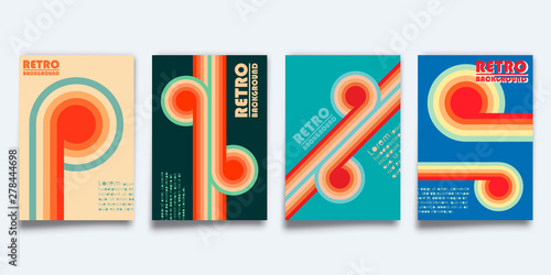 Set of retro design cover template for flyer, vintage poster, brochure, typography or other printing products