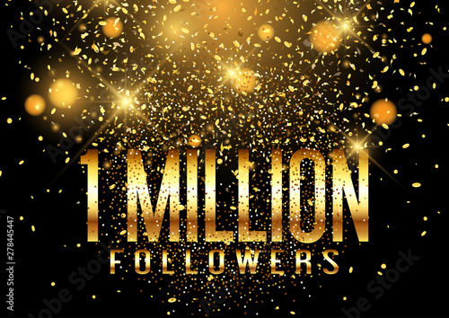 One million followers confetti celebration background