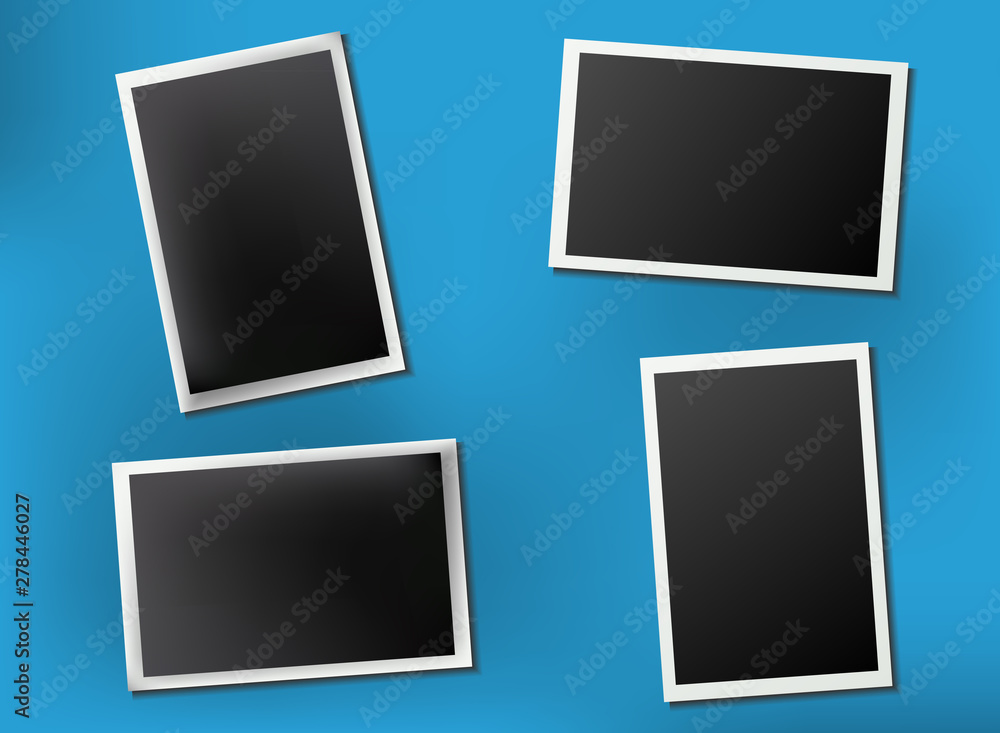 Photo card frame. Photo effect. Template or mockup for design. Photo card frame. Photo effect. Template or mockup for design.
