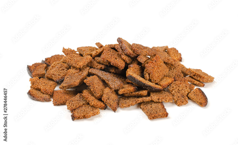 Heap of garlic butter rye croutons Heap of garlic butter rye croutons