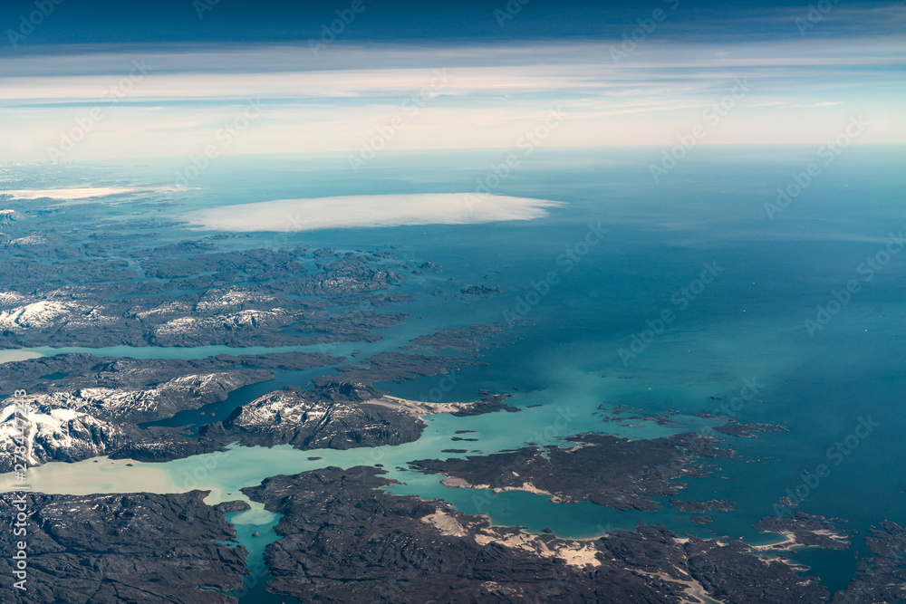 Greenland frozen mountains and glacier