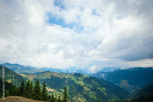 Mountain, beautiful landscape. Ukraine, the Carpathian Mountains. Concept of travel, tourism, holidays, vacation