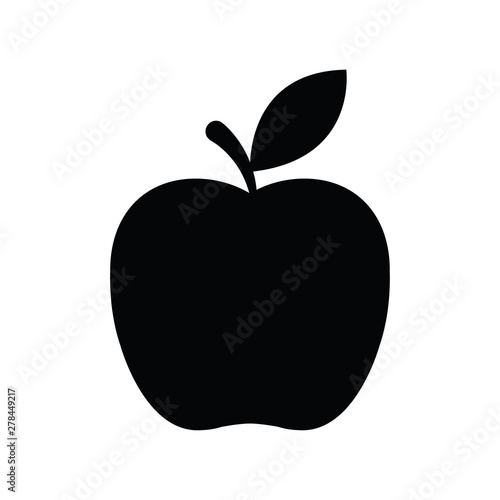 Apple Icon in black flat style isolated on white background. Apple Icon round symbol for your web site design Apple Icon logo, app, UI. Apple Icon Vector illustration, EPS10