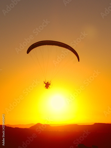 Flaying to Sunset on Paramotor - In Brazilian sky.