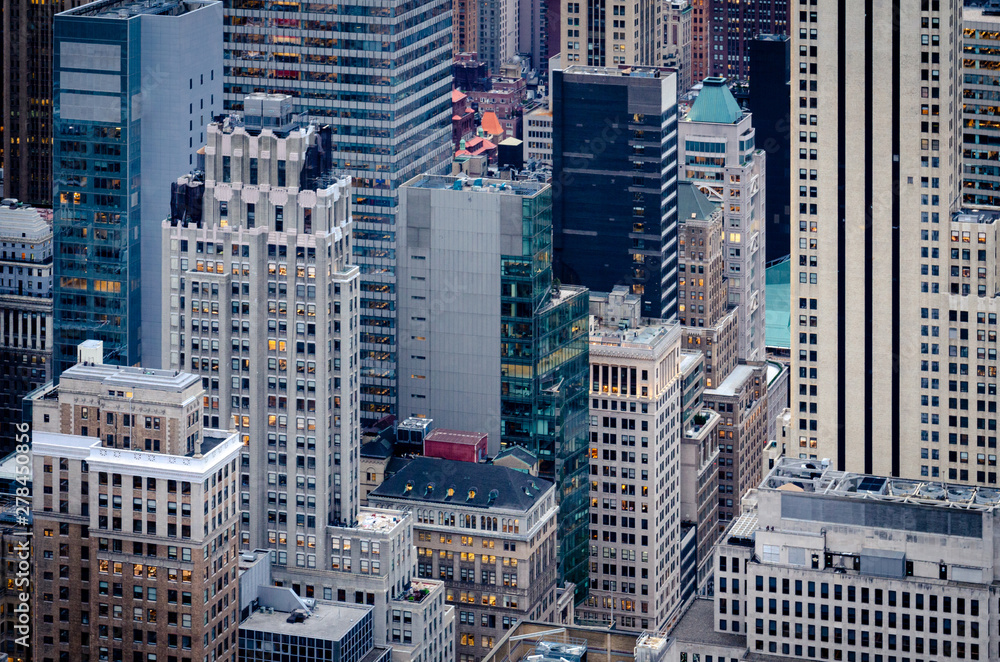 Panoramic view of Manhattan skyscrapers