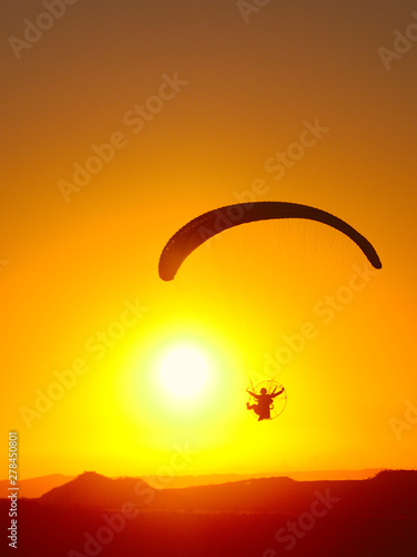 Flaying to Sunset on Paramotor - In Brazilian sky.