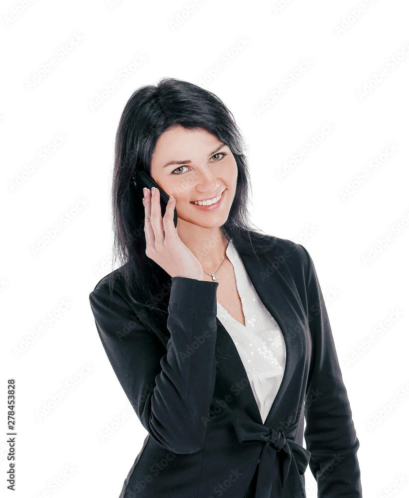 young business woman talking on mobile phone. young business woman talking on mobile phone.