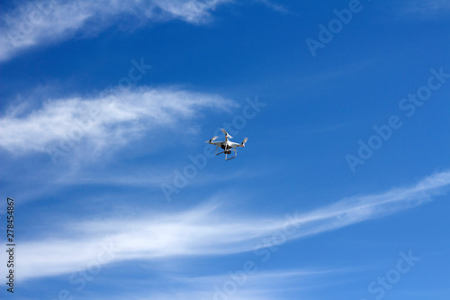 Drone flying over the sky