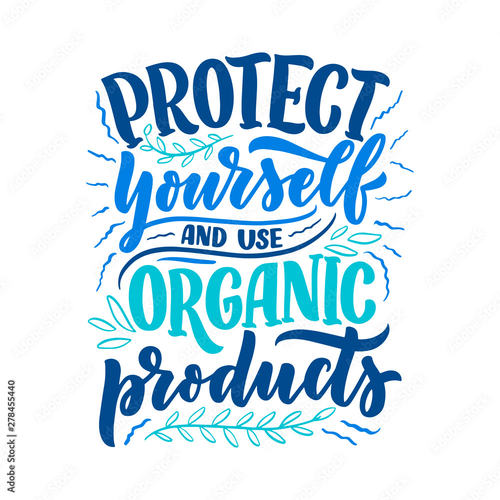 Organic skin care phrase concept banner. Natural cosmetic slogan for presentation or website. Isolated lettering typography product ide. Vector Organic skin care phrase concept banner. Natural cosmetic slogan for presentation or website. Isolated lettering typography product ide. Vector