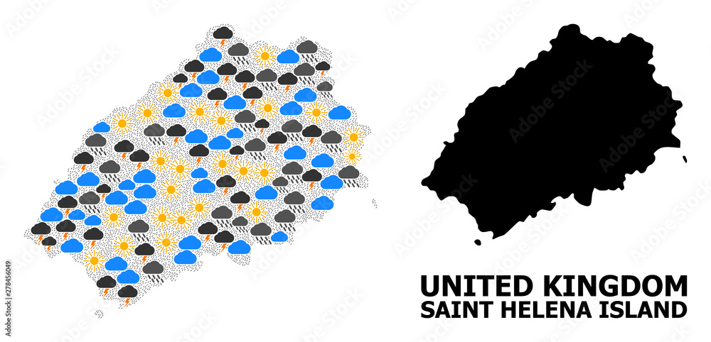 Obraz premium Climate Pattern Map of Saint Helena Island