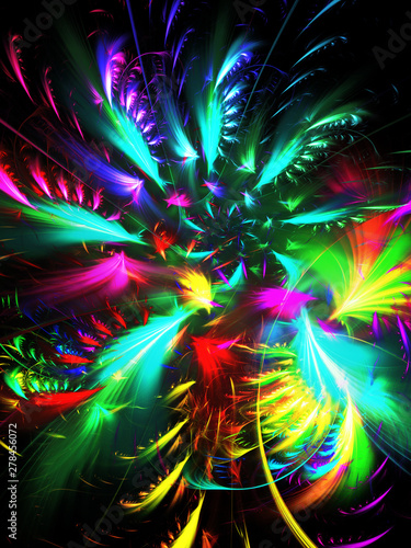 rainbow abstract fractal background 3d rendering illustration