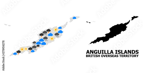 Weather Collage Map of Anguilla Islands