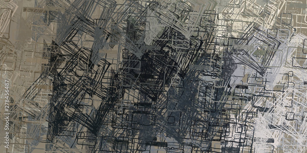 Obraz premium Handmade surreal abstract pattern. Modern artistic canvas. 2d illustration.