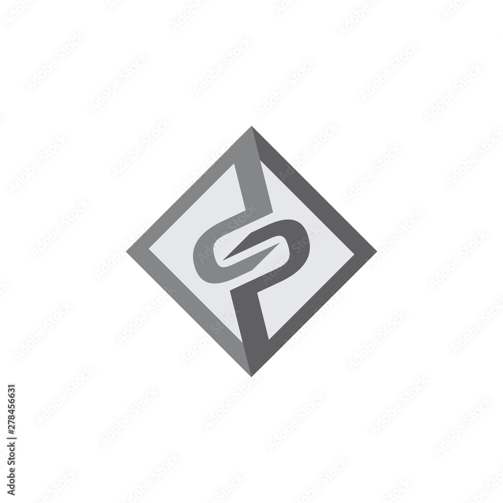 Square with Letter dp logo design Square with Letter dp logo design
