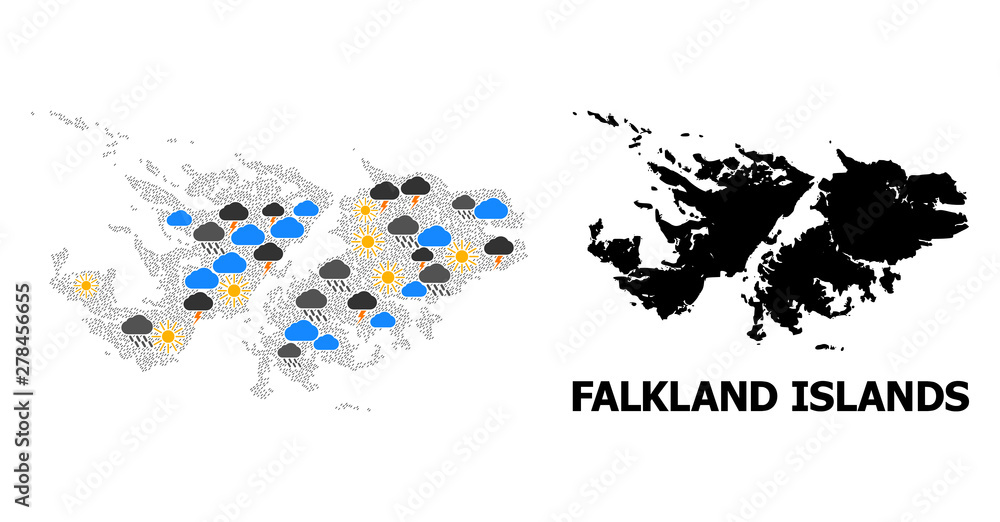 Fototapeta premium Weather Mosaic Map of Falkland Islands