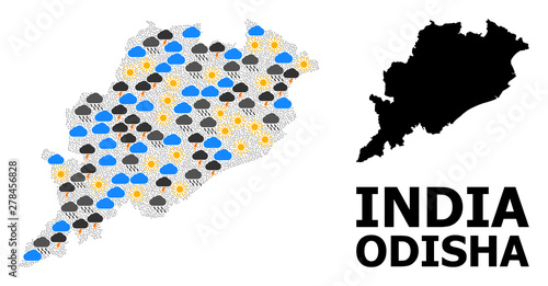 Climate Collage Map of Odisha State