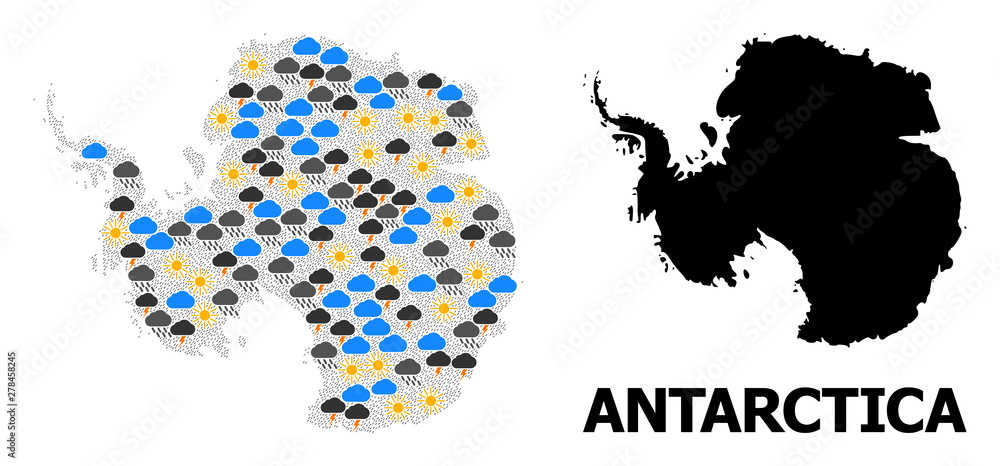 Obraz premium Climate Pattern Map of Antarctica