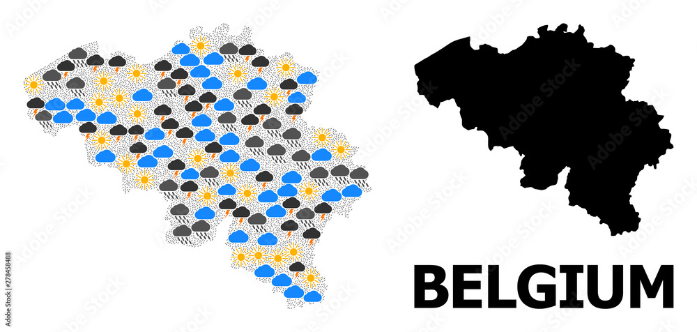 Obraz premium Climate Pattern Map of Belgium