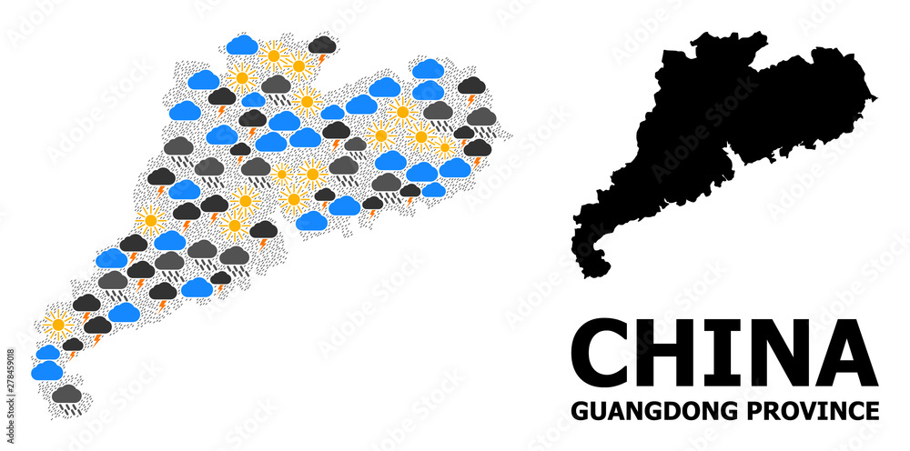 Climate Collage Map of Guangdong Province