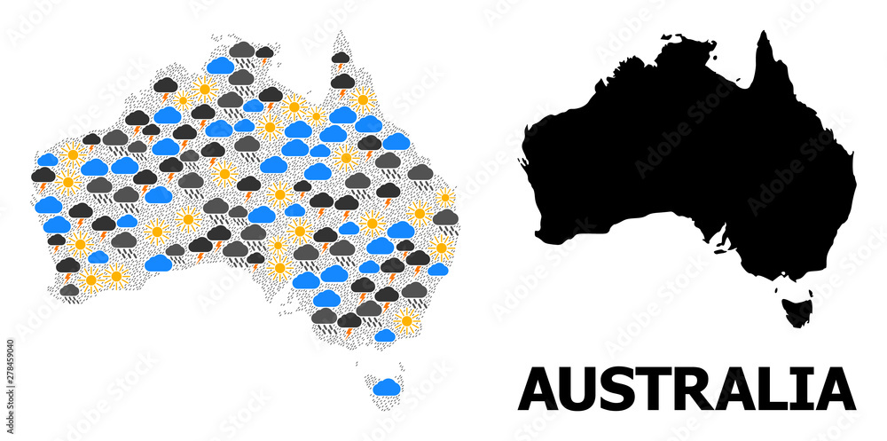 Climate Collage Map of Australia