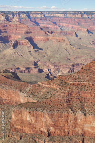 Views of the Grand Canyon National Park from the south rim of the canyon.