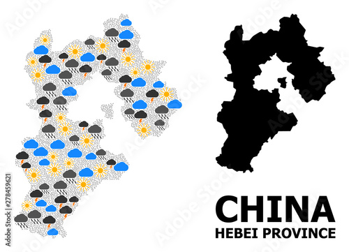 Climate Collage Map of Hebei Province