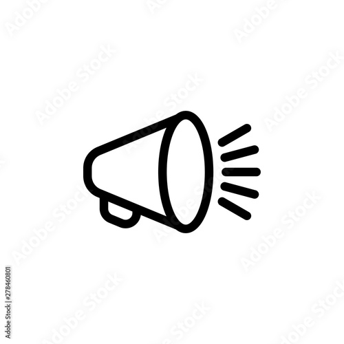flat line megaphone icon symbol sign, logo template, vector, eps 10